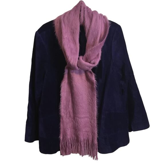 Twenty One Scarf Women’s One Size 88 in x 8 in Purple Soft Knit Fringe Long - Picture 5 of 6